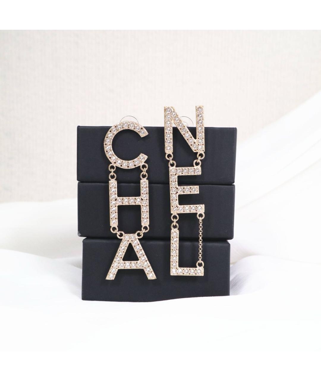 CHANEL Золотые металлические серьги, фото 3