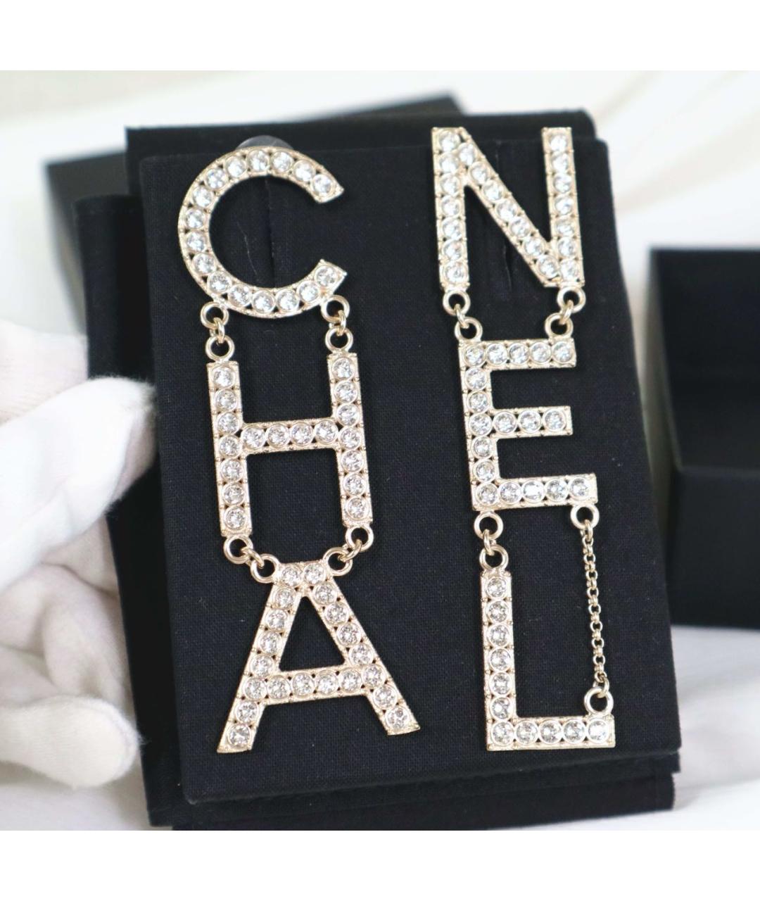 CHANEL Золотые металлические серьги, фото 2