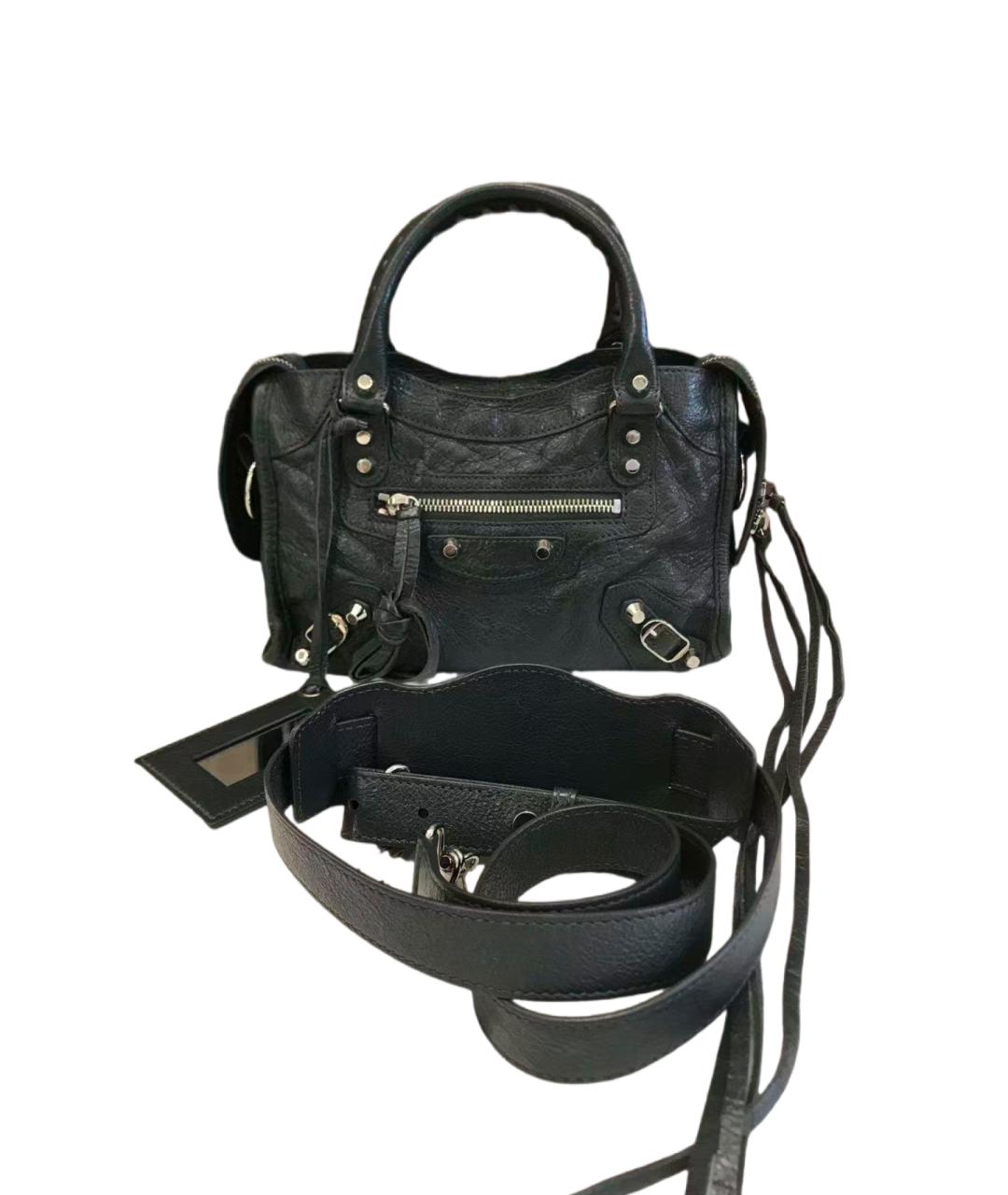 BALENCIAGA Черная кожаная сумка через плечо, фото 7