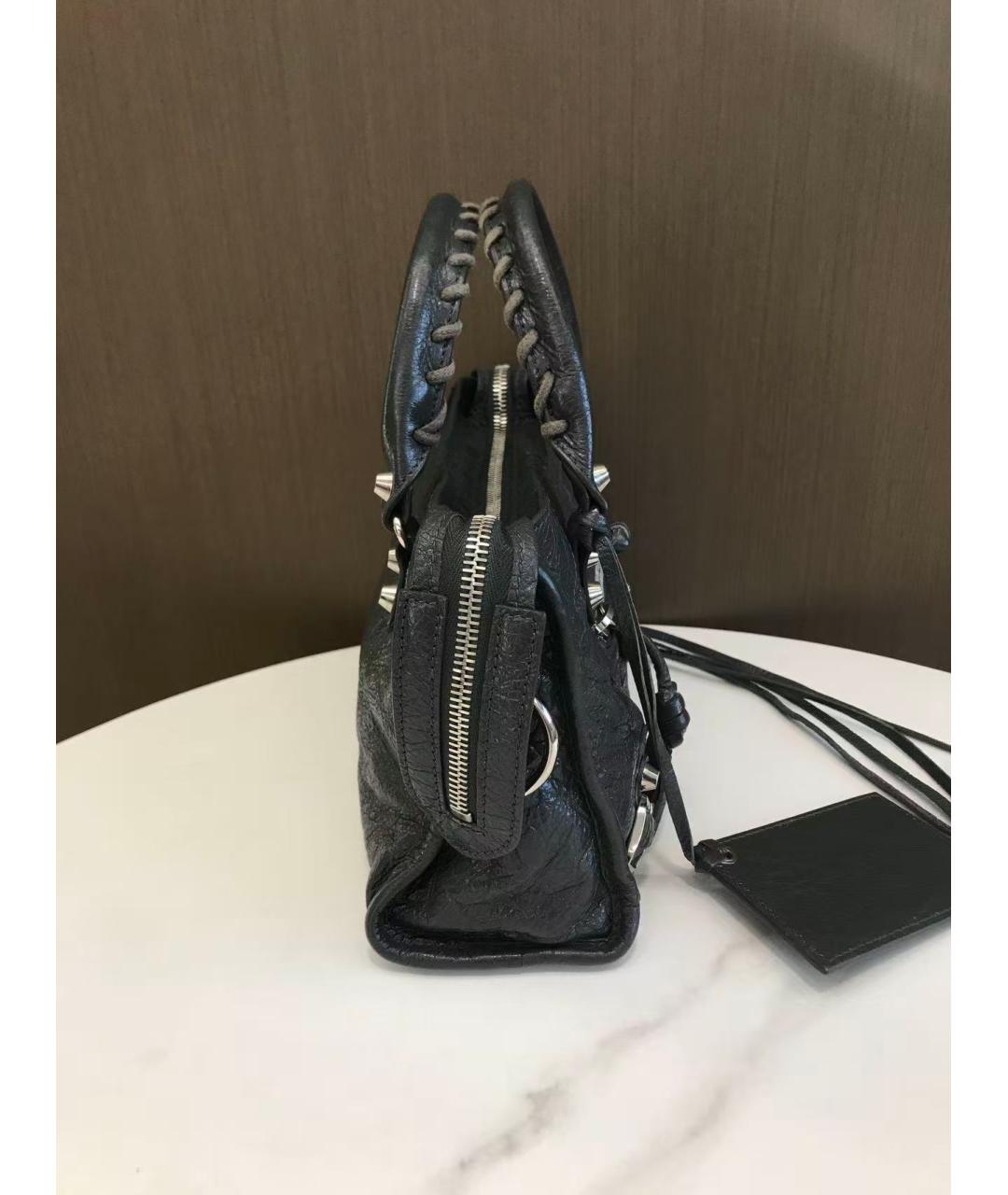 BALENCIAGA Черная кожаная сумка через плечо, фото 5