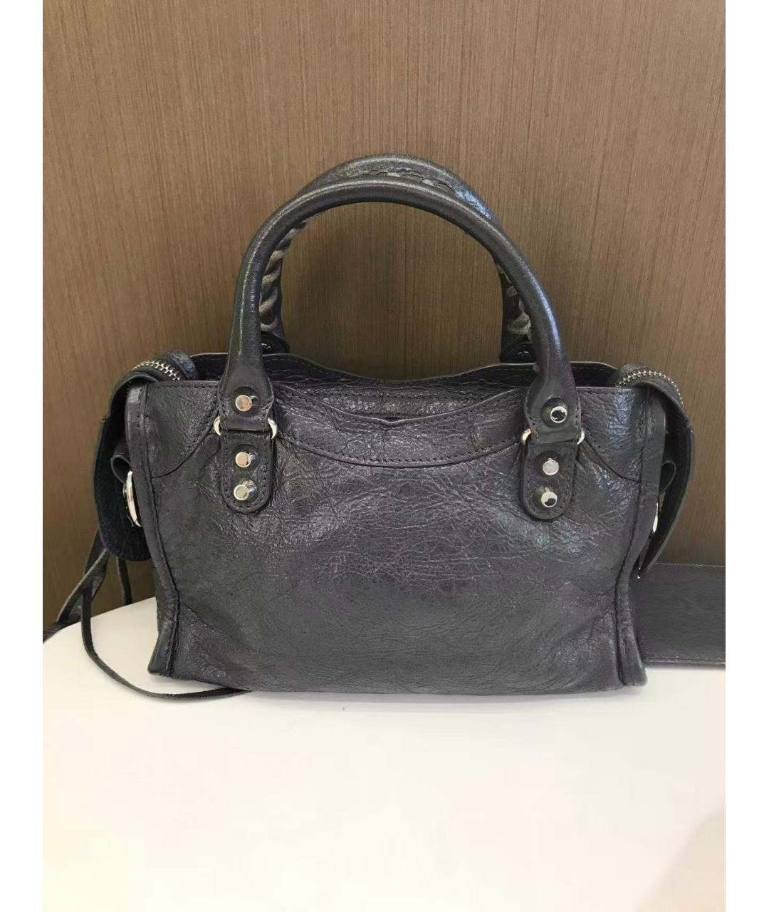 BALENCIAGA Черная кожаная сумка через плечо, фото 3