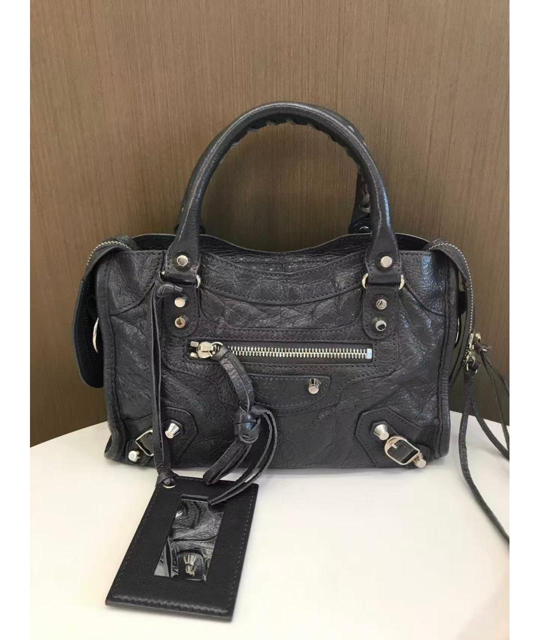BALENCIAGA Черная кожаная сумка через плечо, фото 4