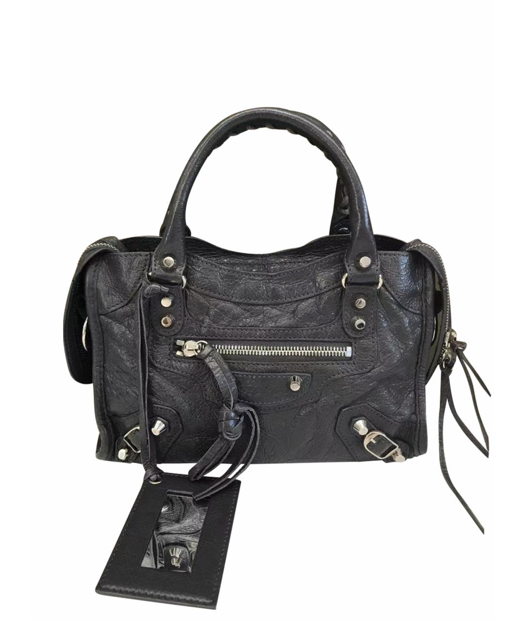 BALENCIAGA Черная кожаная сумка через плечо, фото 1