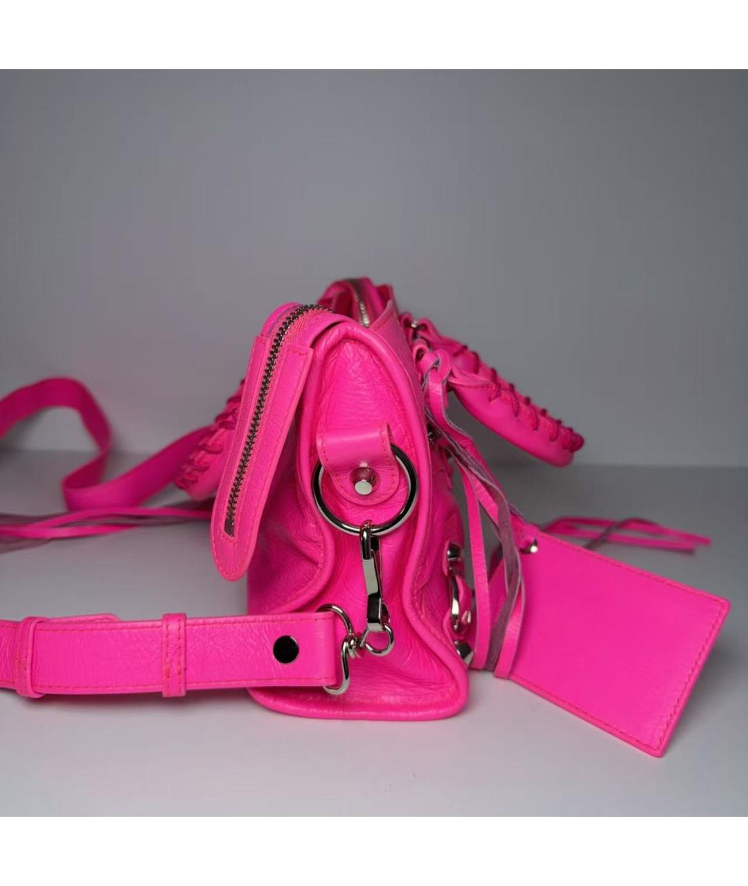 BALENCIAGA Розовая кожаная сумка через плечо, фото 4