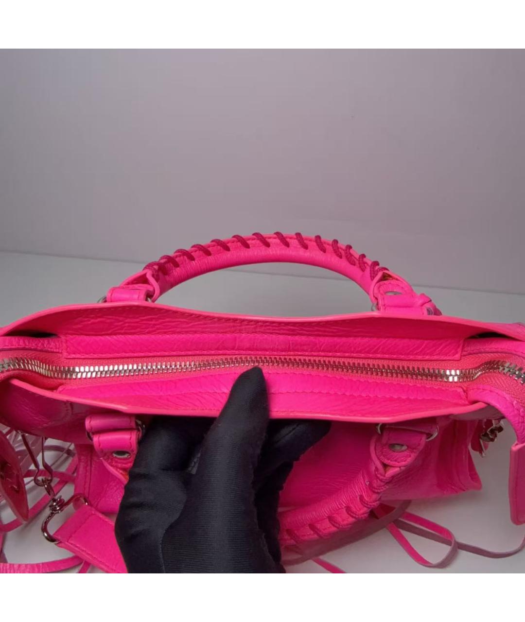 BALENCIAGA Розовая кожаная сумка через плечо, фото 6