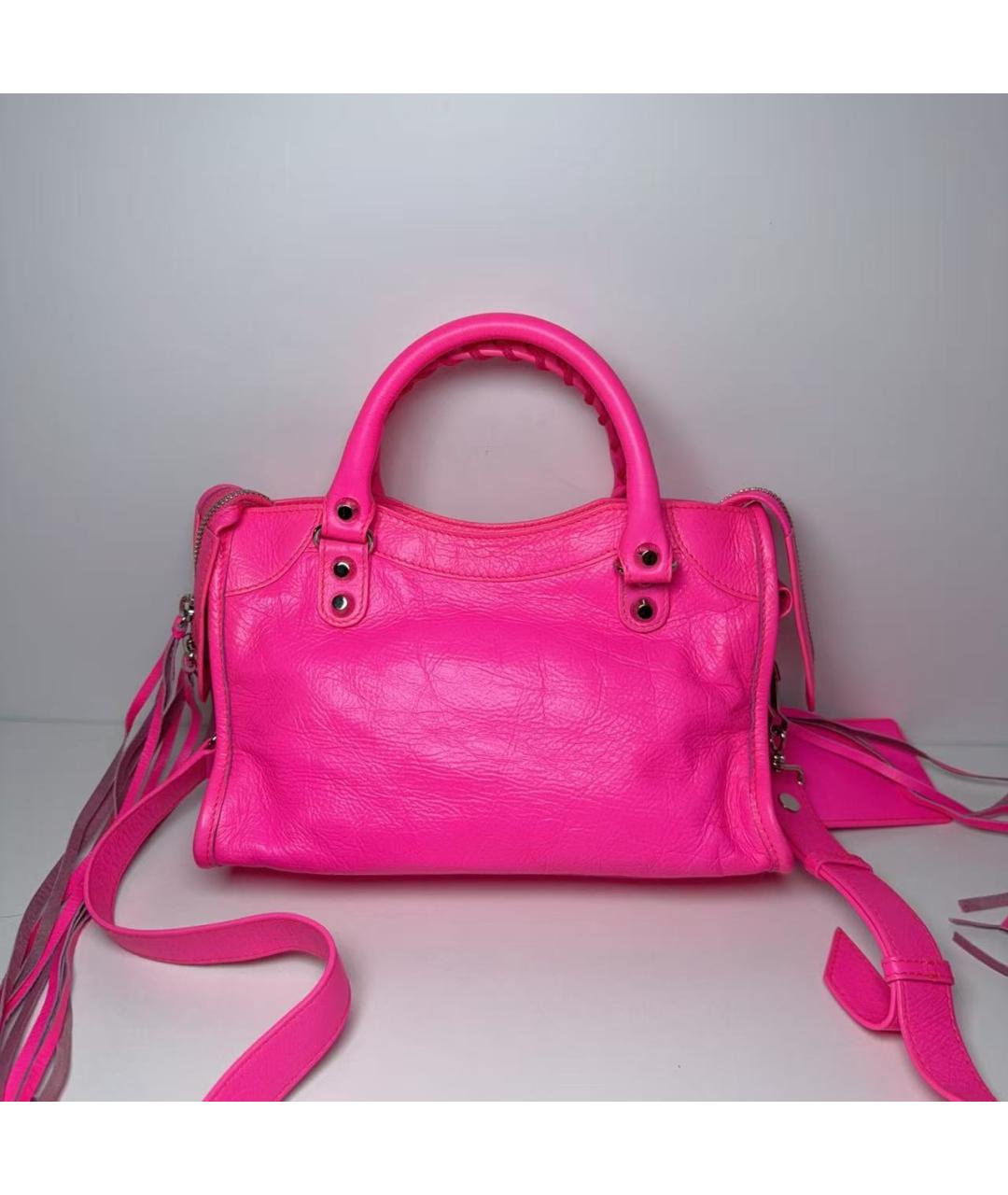 BALENCIAGA Розовая кожаная сумка через плечо, фото 3