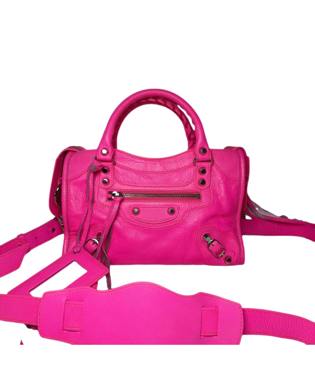 BALENCIAGA Розовая кожаная сумка через плечо, фото 7