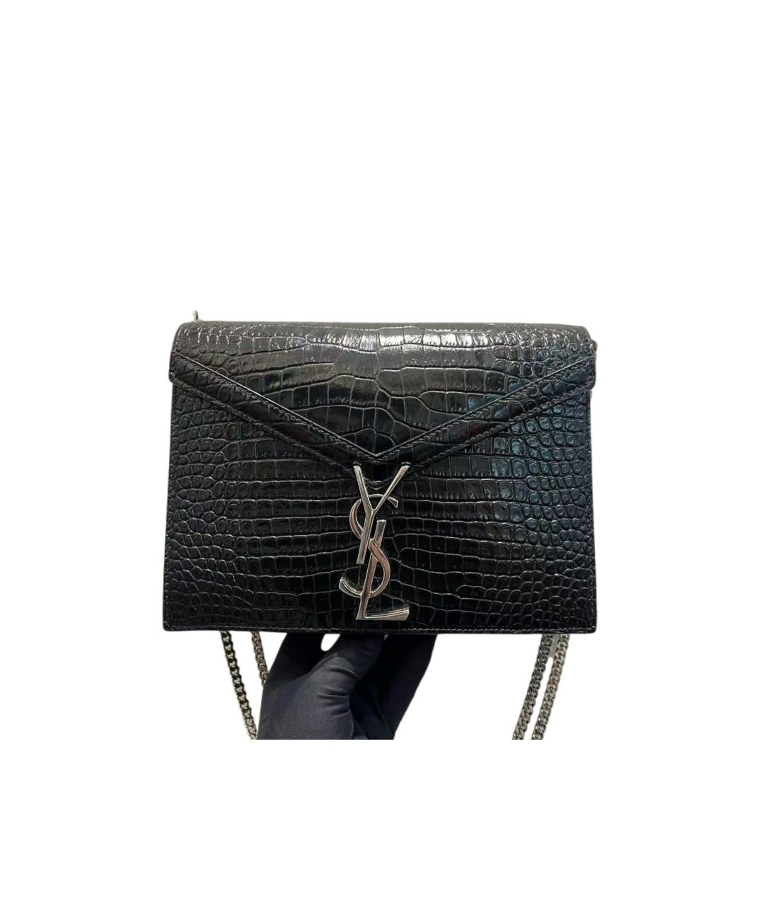 YVES SAINT LAURENT BEAUTY Черная кожаная сумка через плечо, фото 7