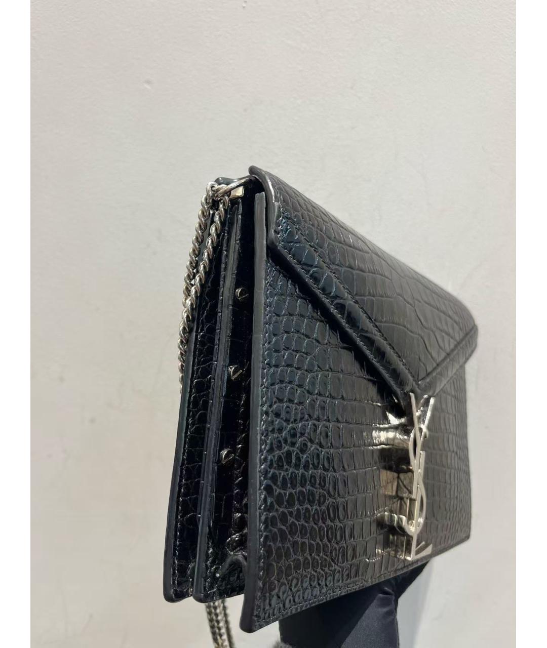 YVES SAINT LAURENT BEAUTY Черная кожаная сумка через плечо, фото 5