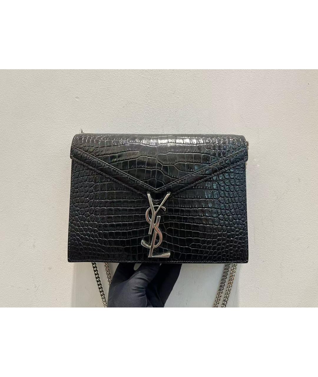 YVES SAINT LAURENT BEAUTY Черная кожаная сумка через плечо, фото 2