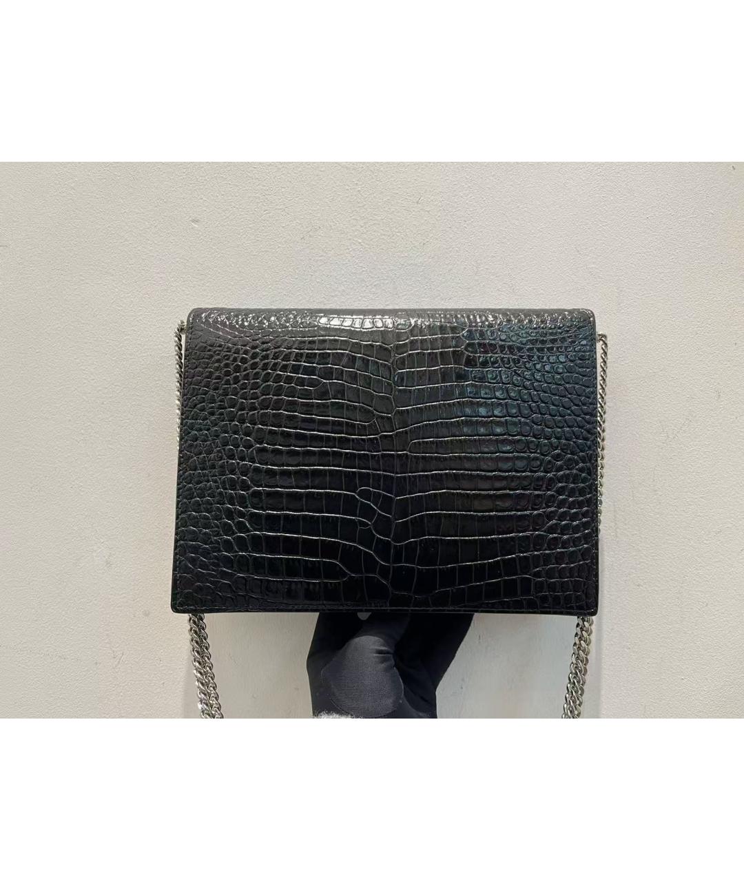 YVES SAINT LAURENT BEAUTY Черная кожаная сумка через плечо, фото 3