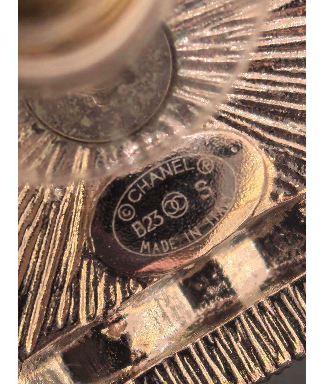 CHANEL Золотые металлические серьги, фото 2