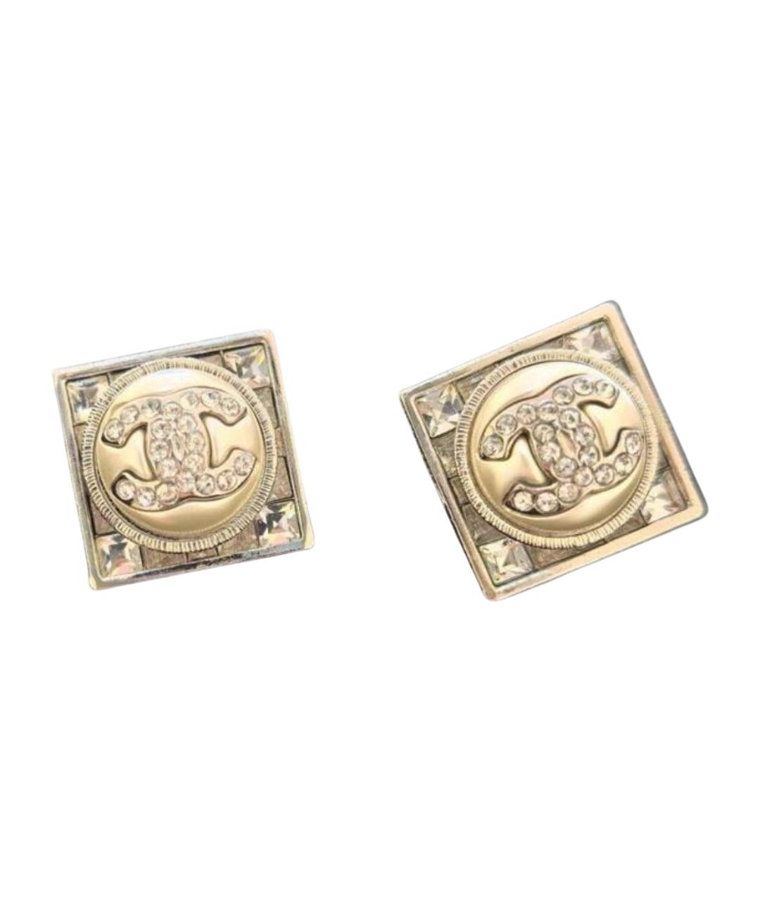 CHANEL Золотые металлические серьги, фото 1