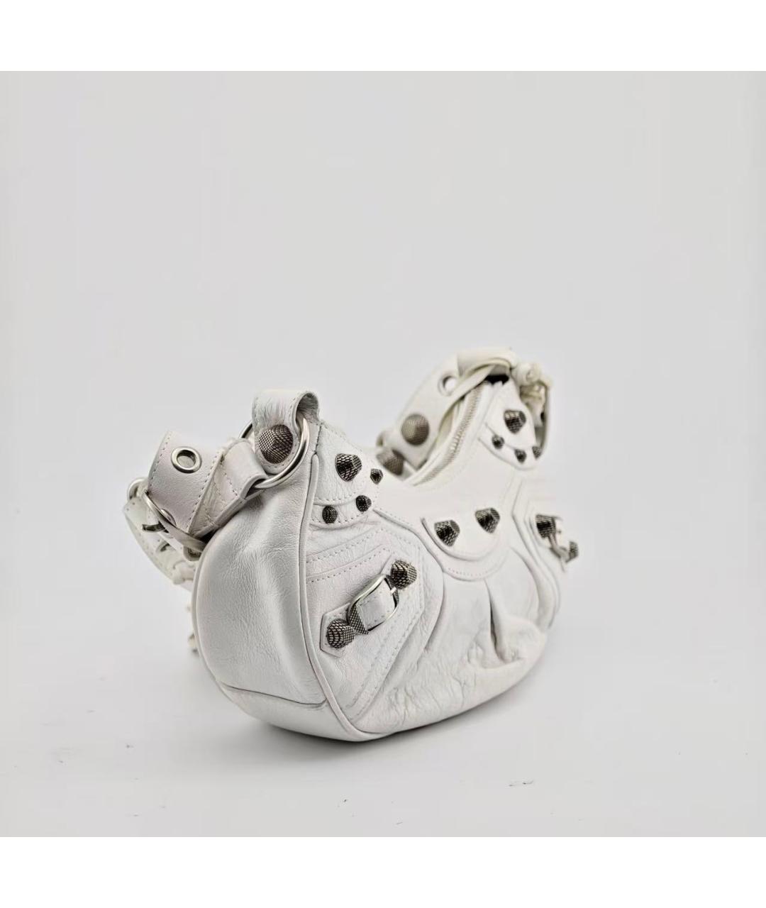 BALENCIAGA Белая кожаная сумка через плечо, фото 7