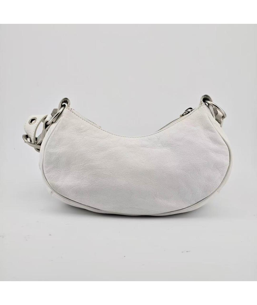 BALENCIAGA Белая кожаная сумка через плечо, фото 5