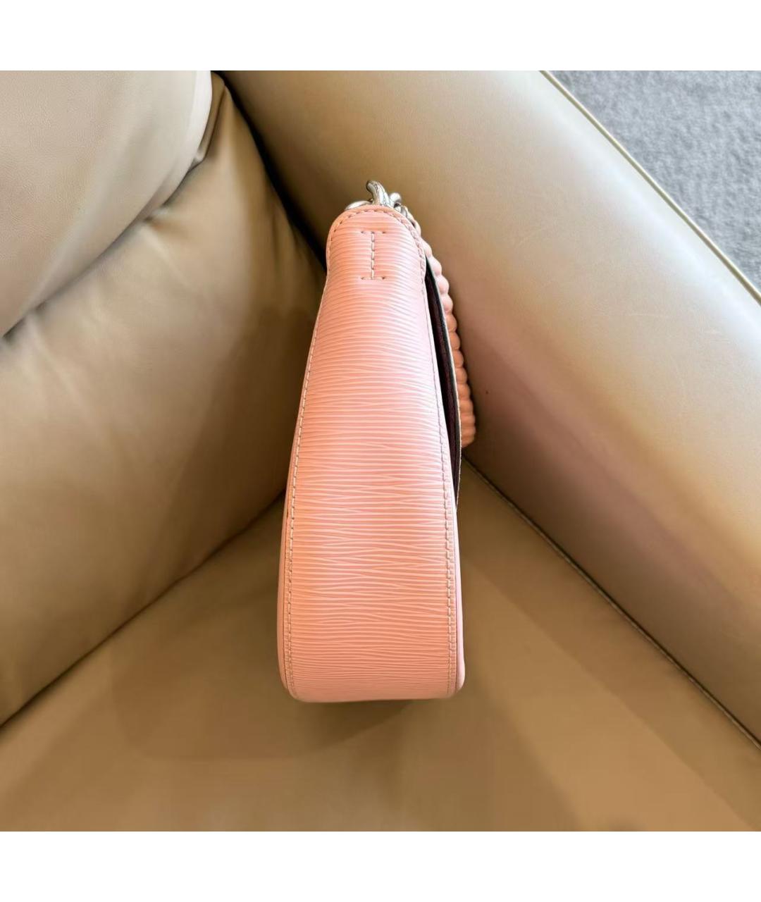 LOUIS VUITTON Коралловая кожаная сумка через плечо, фото 4