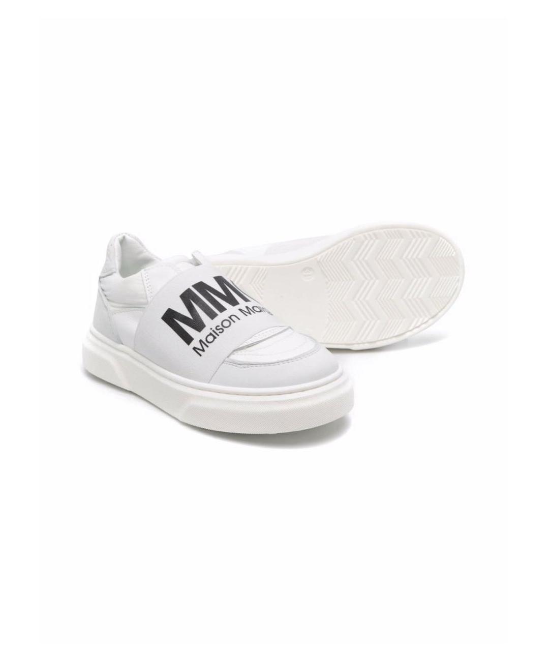 MM6 MAISON MARGIELA Белые кожаные слипоны, фото 4