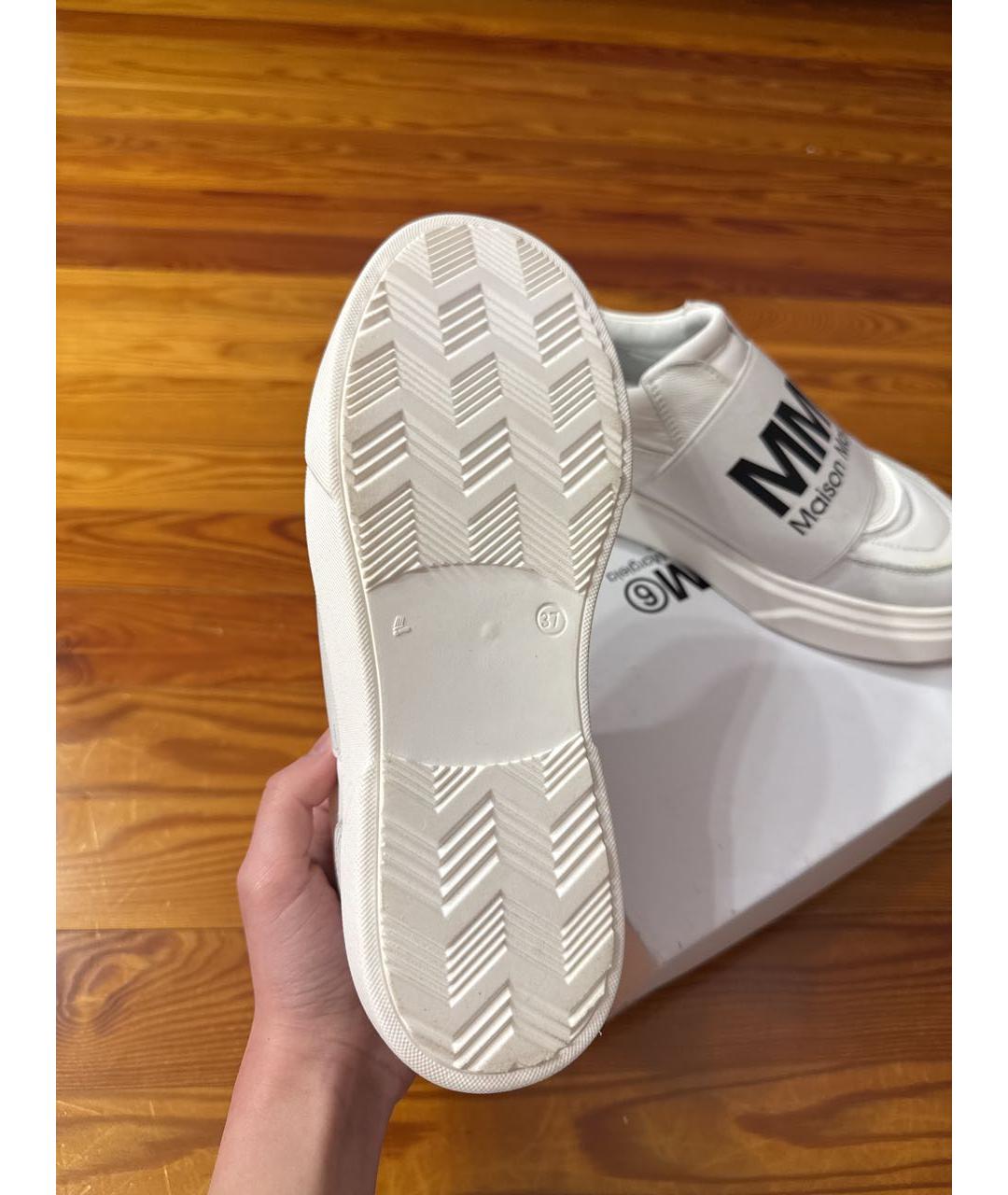 MM6 MAISON MARGIELA Белые кожаные слипоны, фото 5