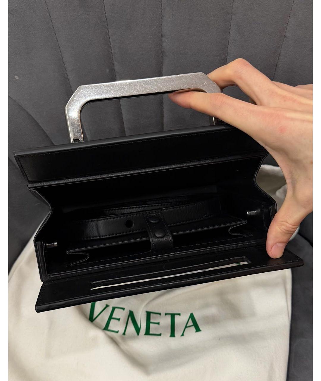 BOTTEGA VENETA Черная кожаная сумка на плечо, фото 7