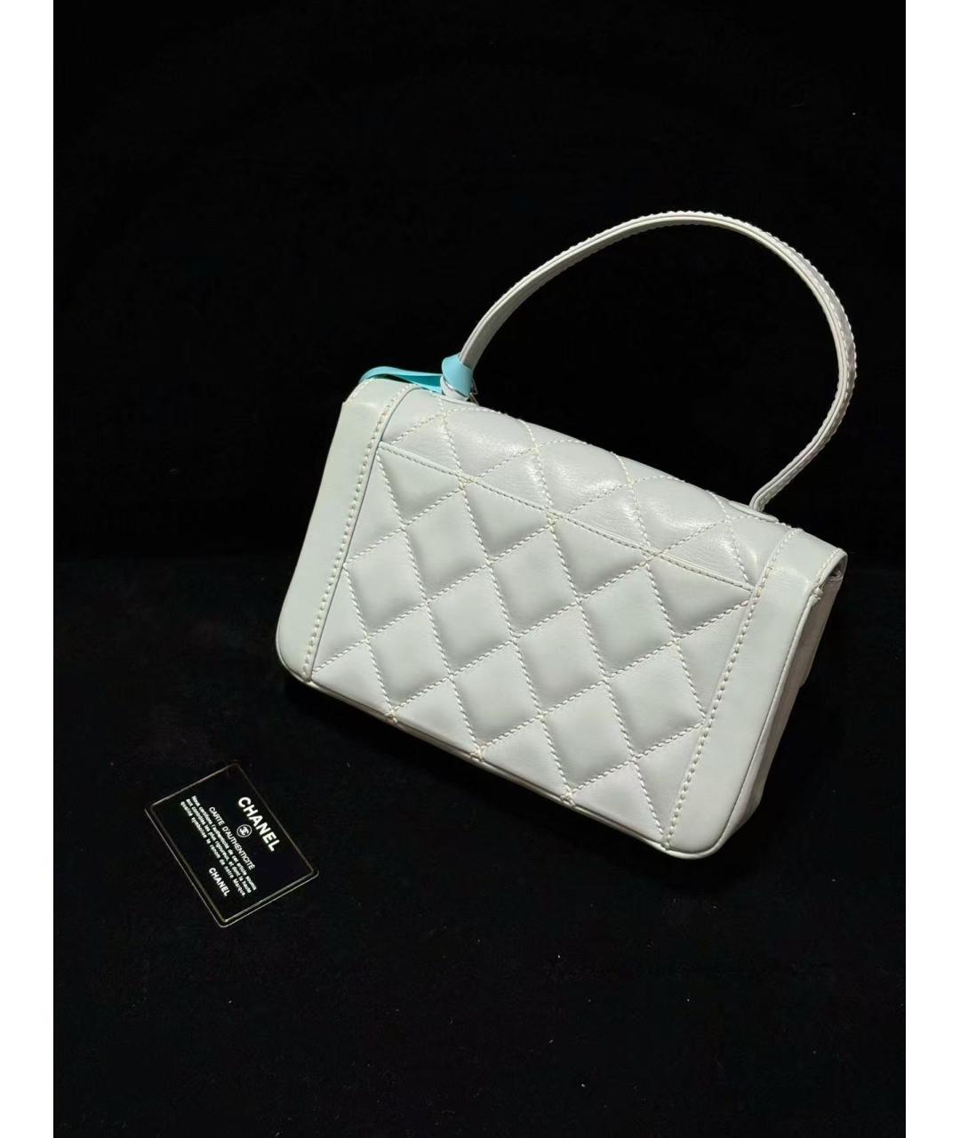 CHANEL Белая кожаная сумка через плечо, фото 3