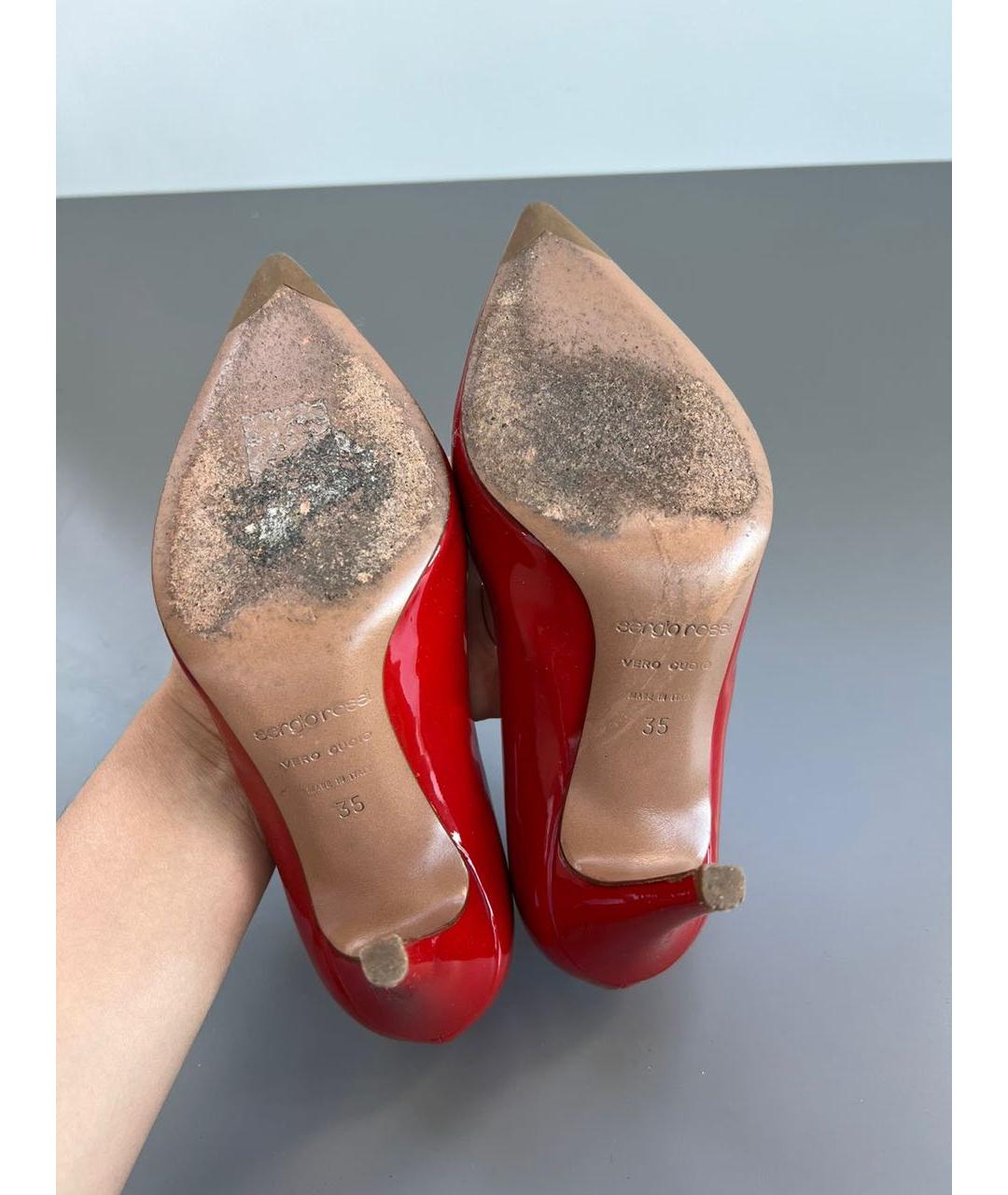 SERGIO ROSSI Красные туфли из лакированной кожи, фото 7