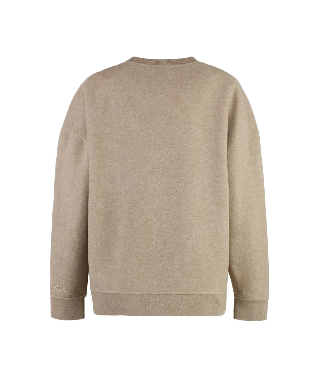 MAX MARA Бежевый шерстяной джемпер / свитер, фото 2