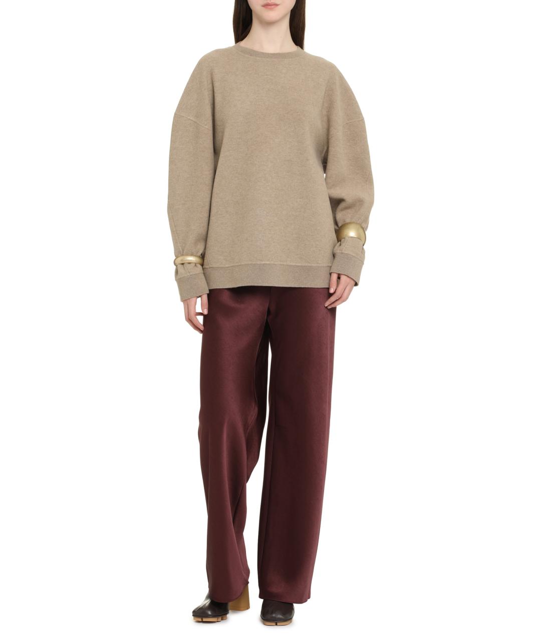 MAX MARA Бежевый шерстяной джемпер / свитер, фото 3