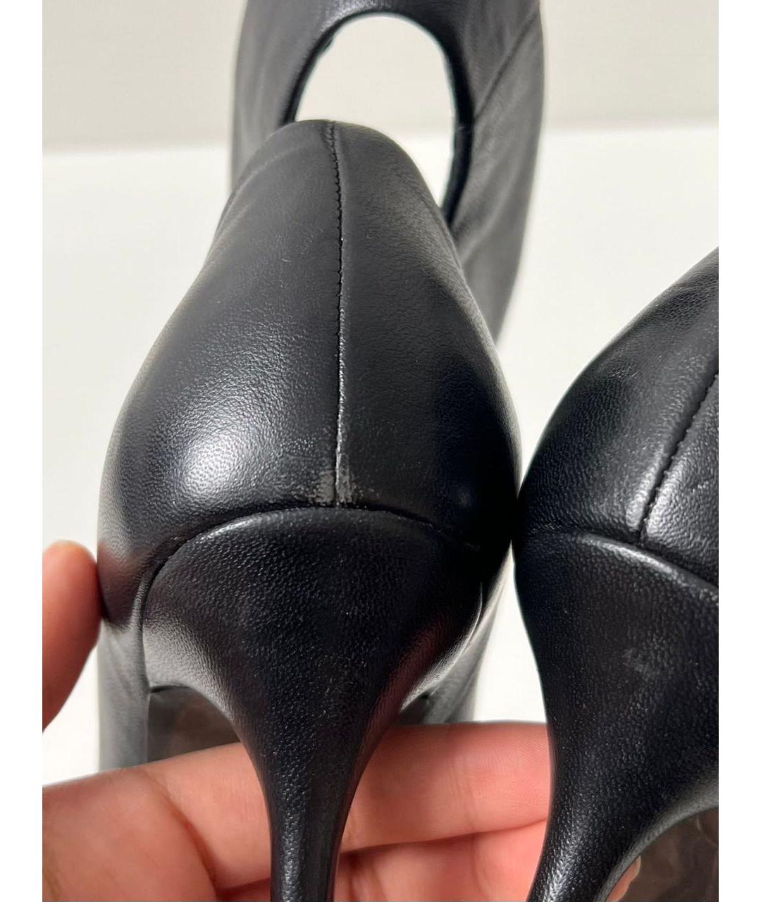 SERGIO ROSSI Черные кожаные ботильоны, фото 8