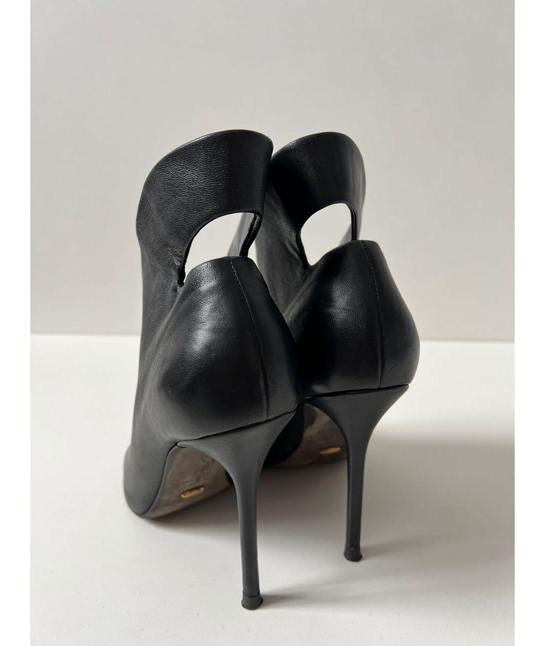 SERGIO ROSSI Черные кожаные ботильоны, фото 4