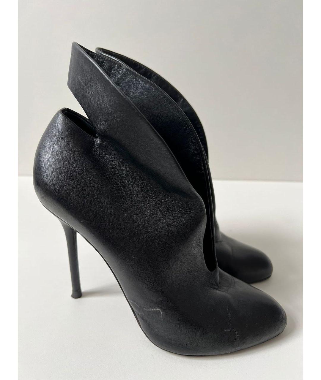 SERGIO ROSSI Черные кожаные ботильоны, фото 9