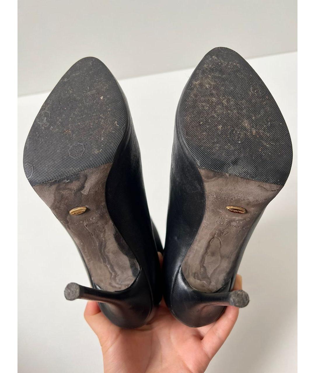 SERGIO ROSSI Черные кожаные ботильоны, фото 7