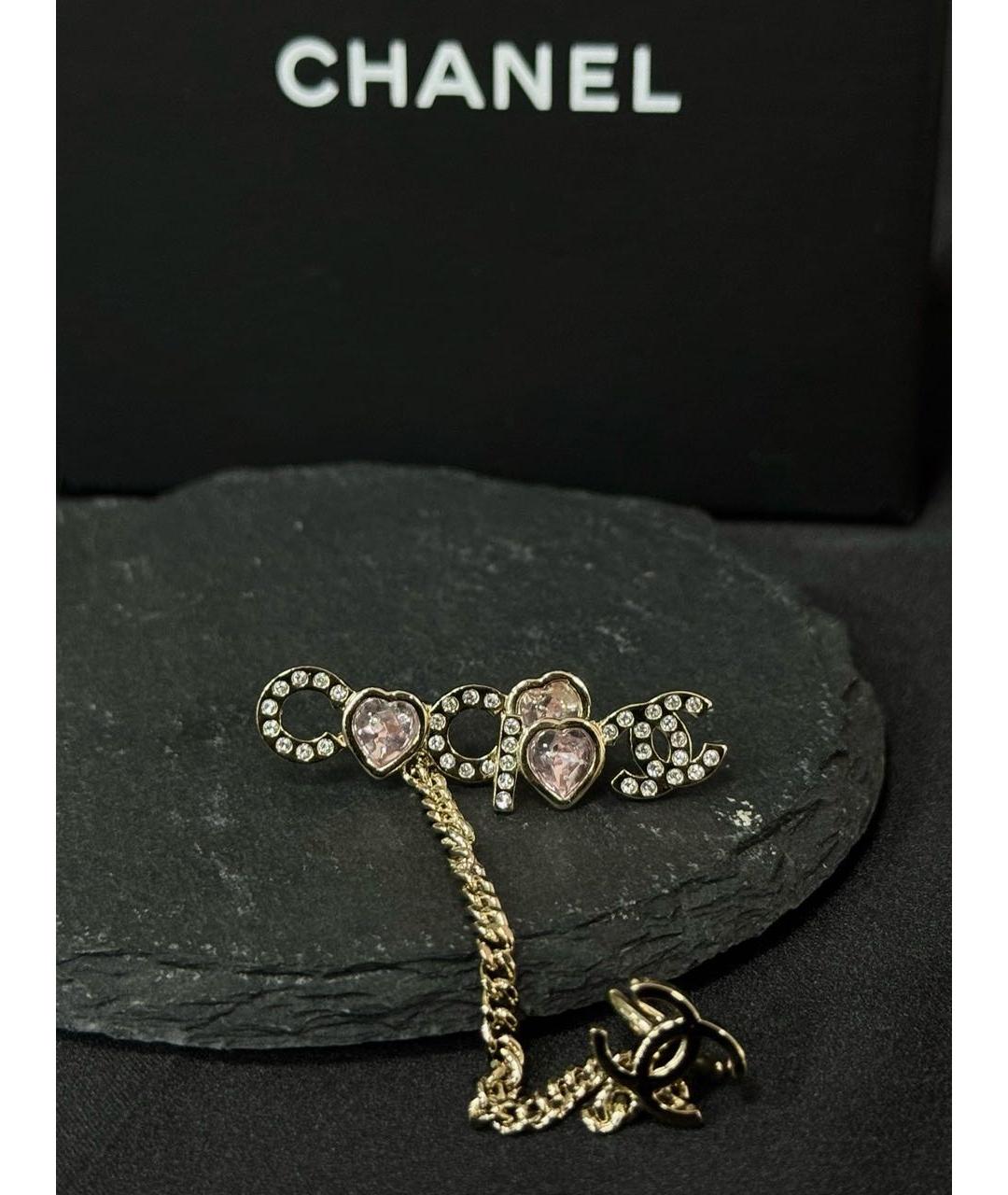 CHANEL Золотые металлические серьги, фото 4