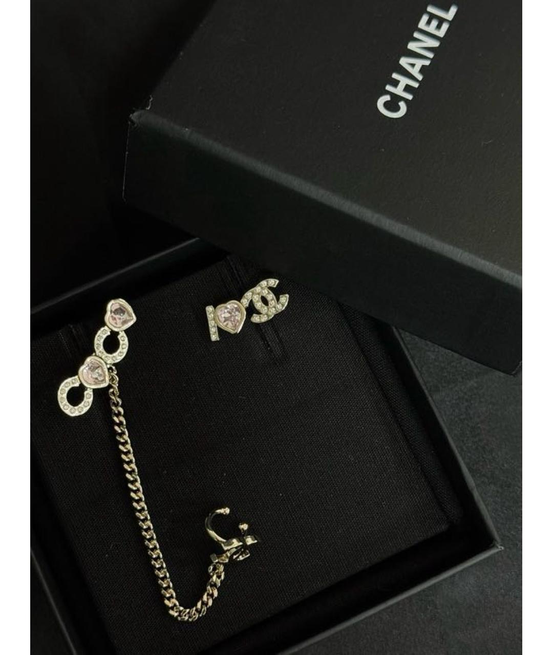 CHANEL Золотые металлические серьги, фото 3