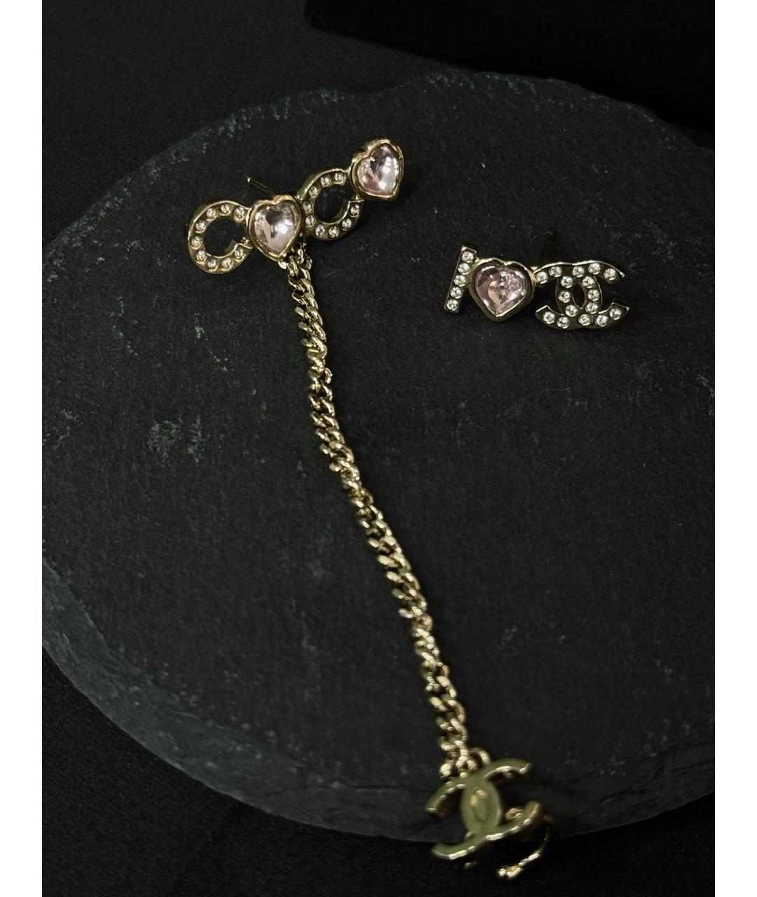 CHANEL Золотые металлические серьги, фото 6