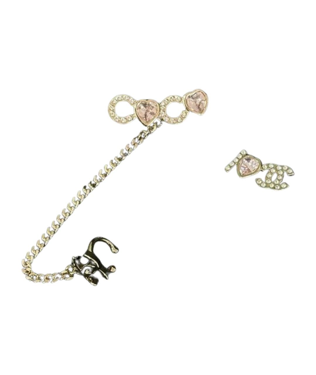 CHANEL Золотые металлические серьги, фото 1