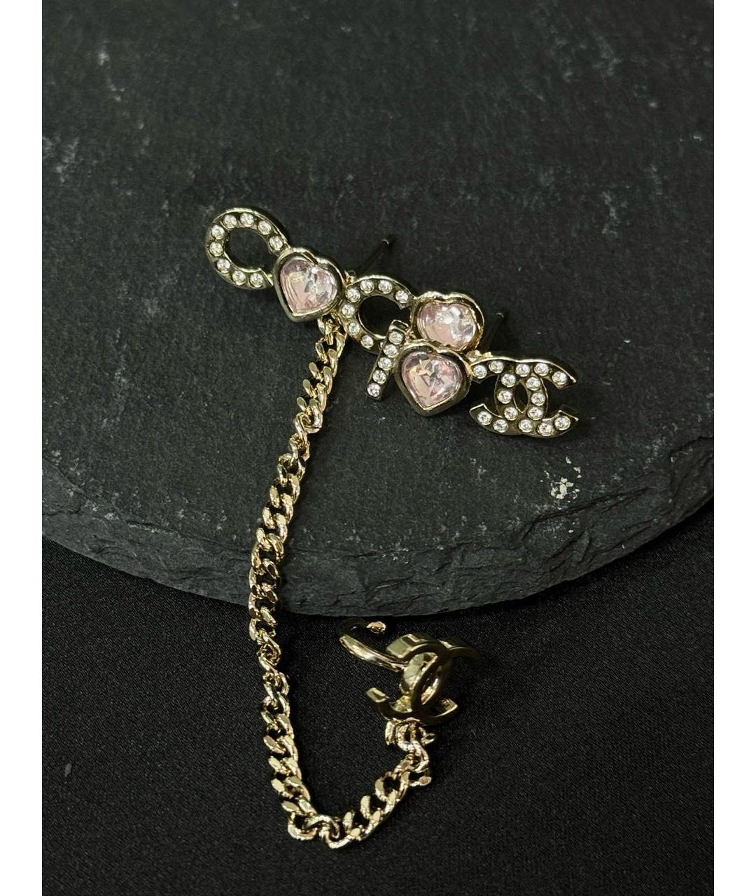 CHANEL Золотые металлические серьги, фото 5