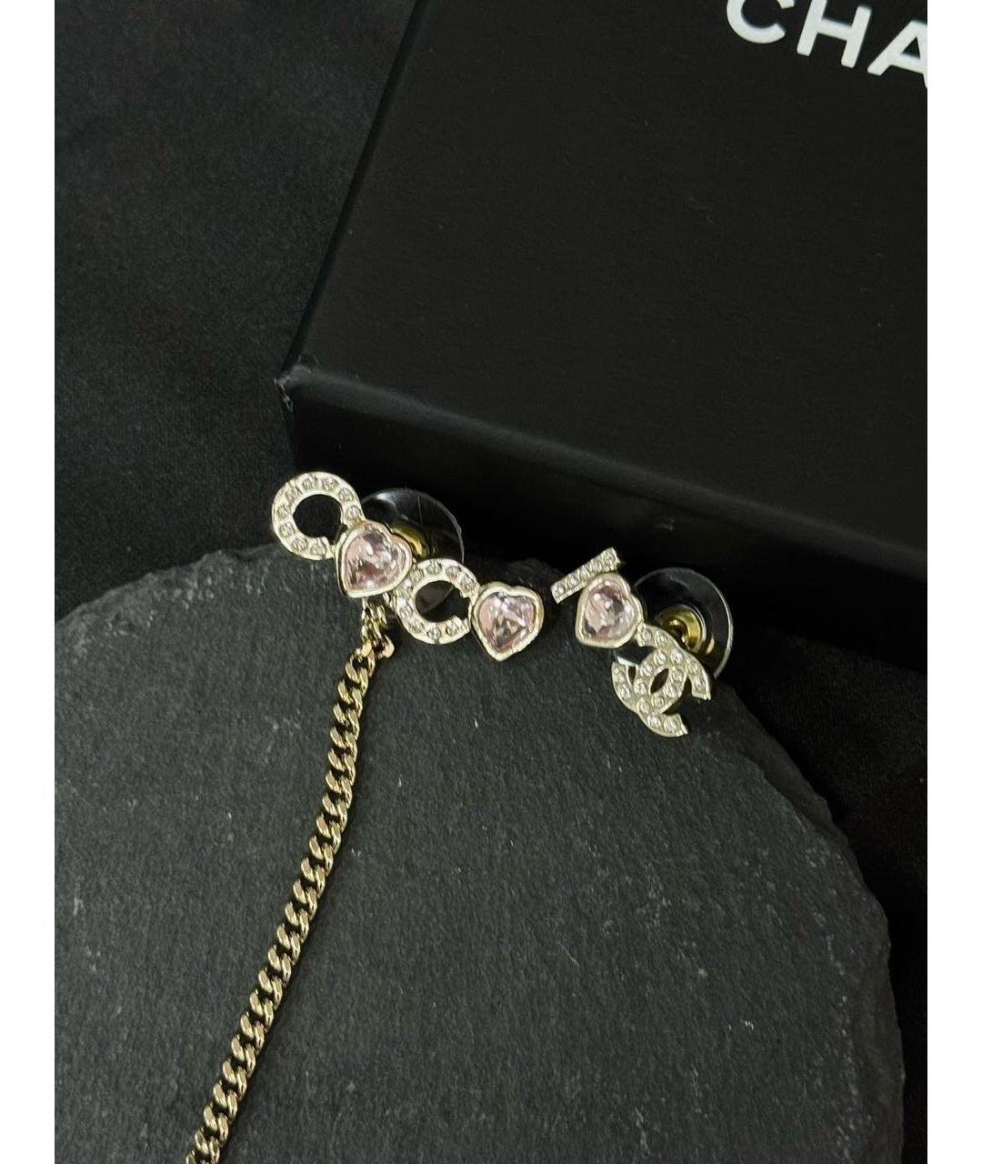 CHANEL Золотые металлические серьги, фото 7