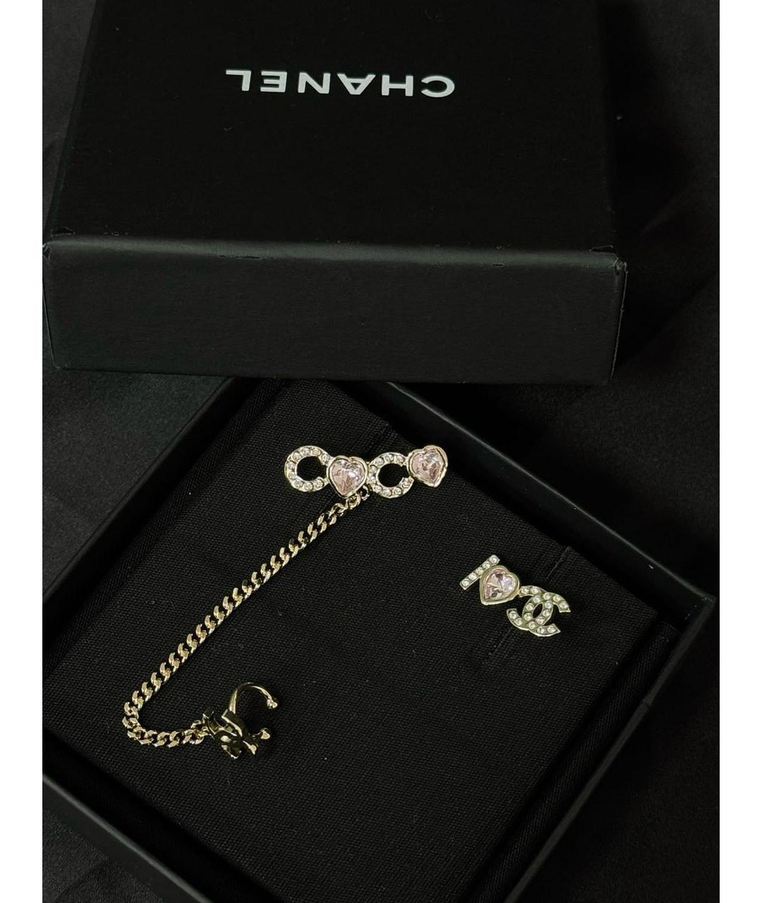 CHANEL Золотые металлические серьги, фото 2