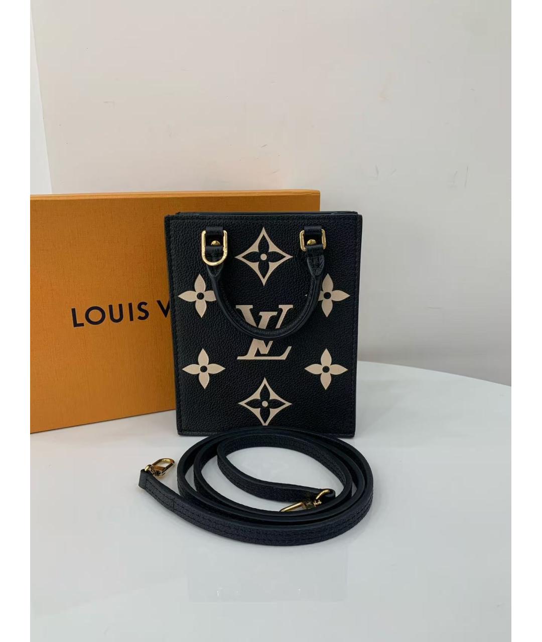 LOUIS VUITTON Черная кожаная сумка через плечо, фото 3