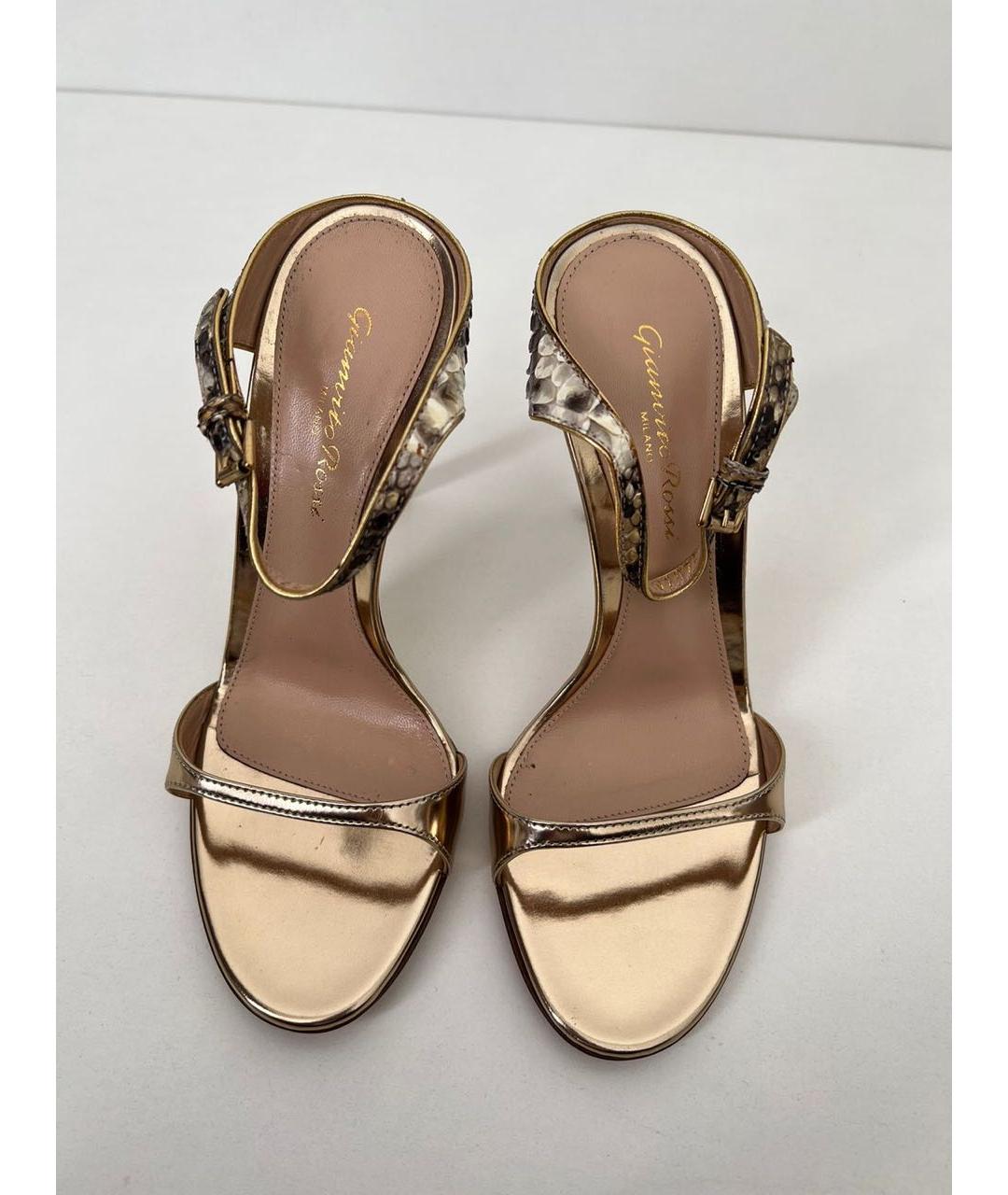 GIANVITO ROSSI Золотые босоножки, фото 2