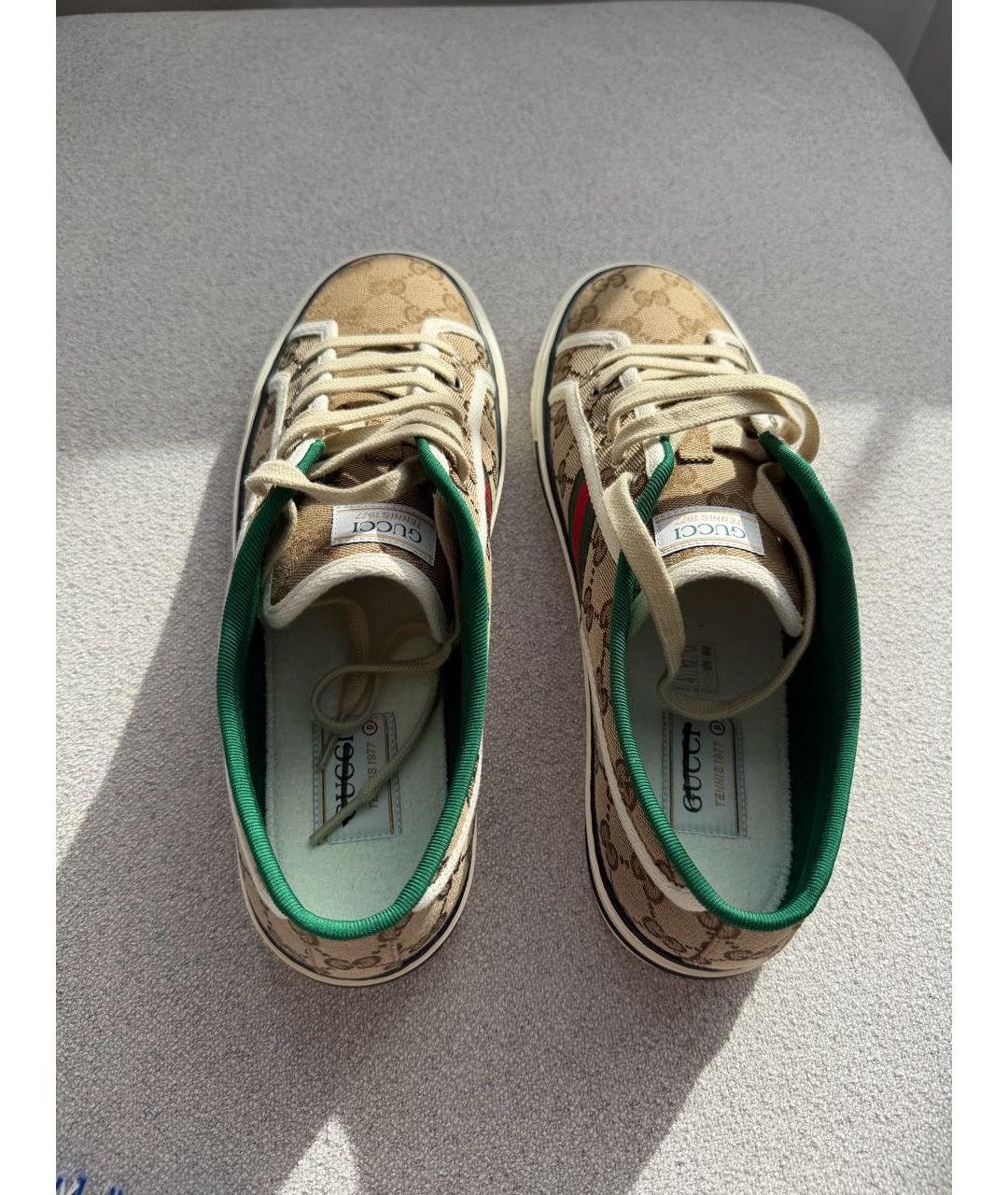 GUCCI Бежевые низкие кроссовки / кеды, фото 3