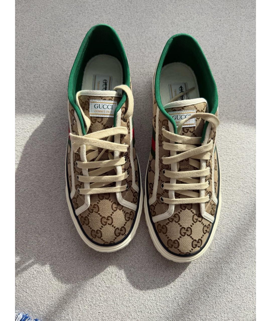 GUCCI Бежевые низкие кроссовки / кеды, фото 2