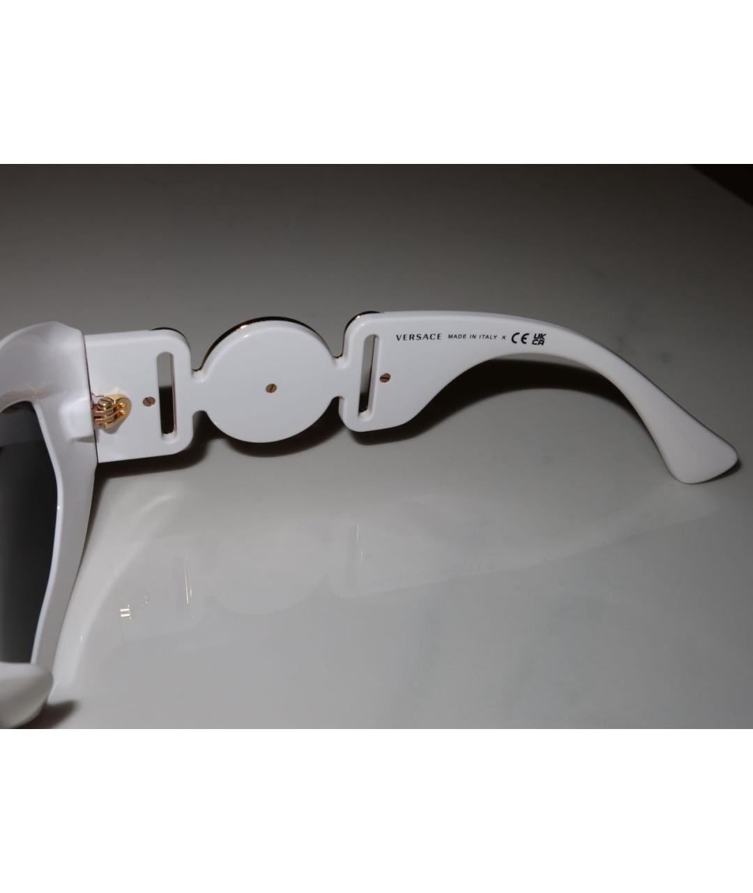 VERSACE Белые металлические солнцезащитные очки, фото 4