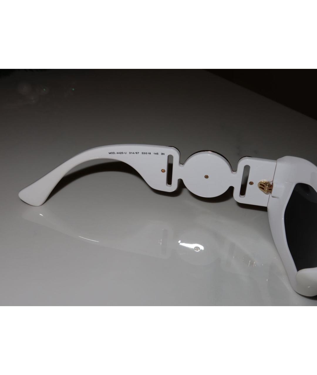 VERSACE Белые металлические солнцезащитные очки, фото 3