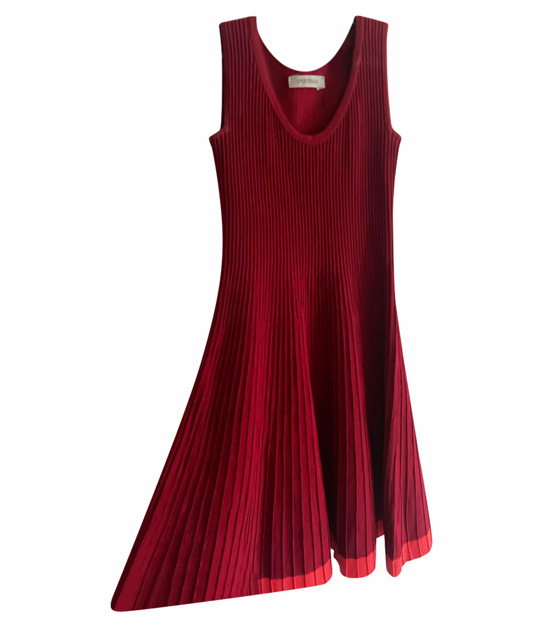 SPORTMAX Бордовое вискозное повседневное платье, фото 1