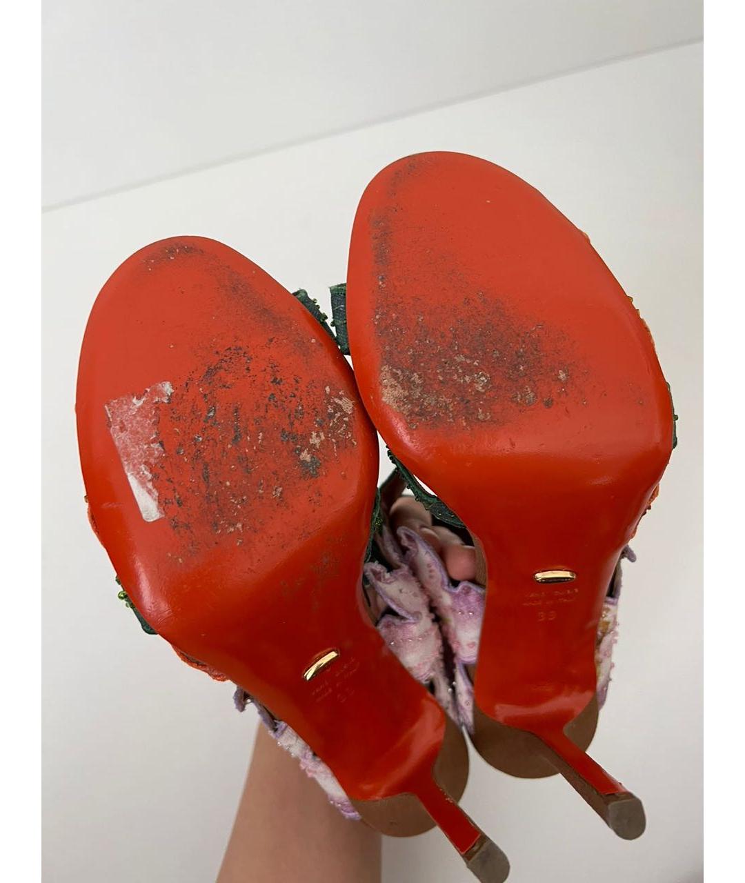 SERGIO ROSSI Текстильные босоножки, фото 7