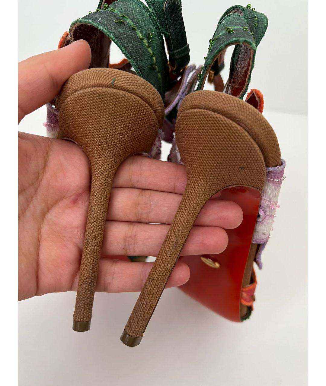 SERGIO ROSSI Текстильные босоножки, фото 4