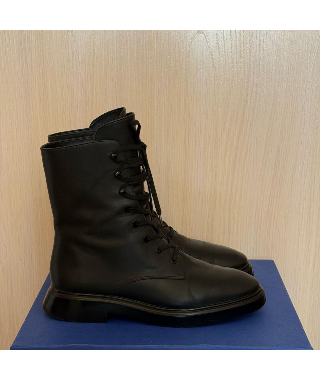 STUART WEITZMAN Черные кожаные ботинки, фото 7