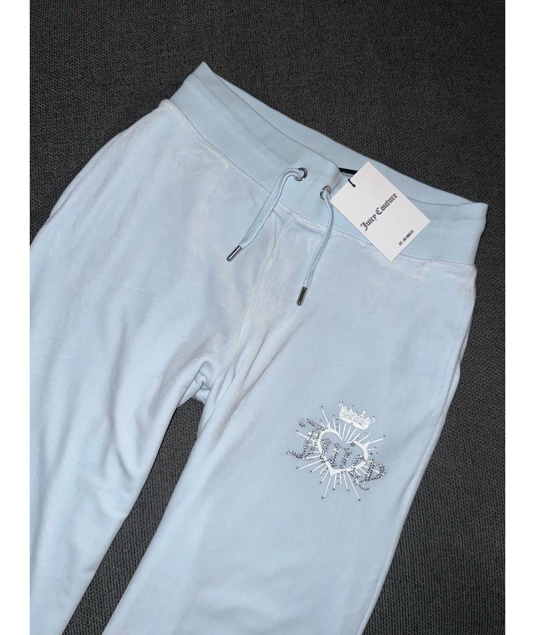 JUICY COUTURE Голубой велюровый костюм с брюками, фото 5