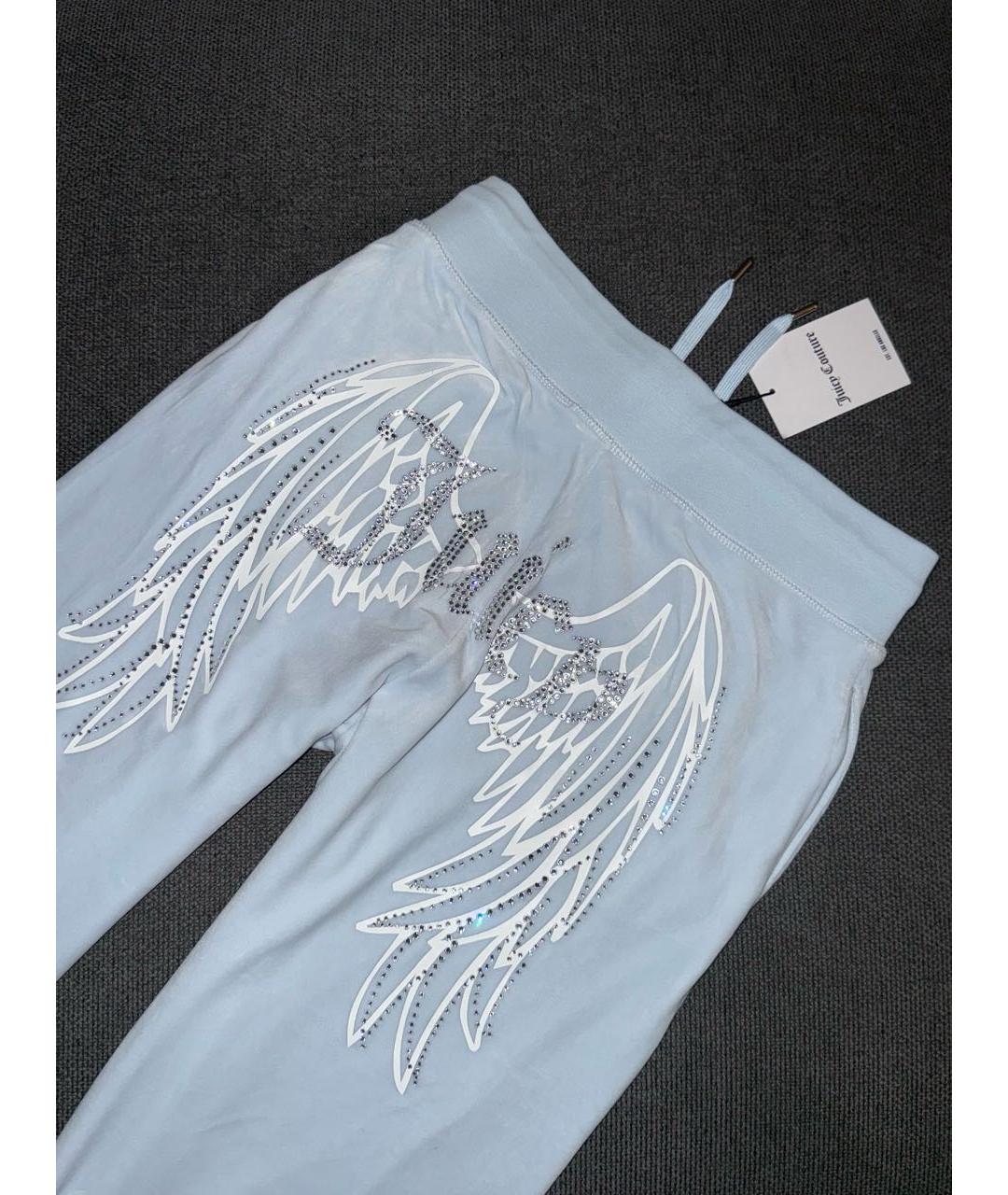 JUICY COUTURE Голубой велюровый костюм с брюками, фото 7